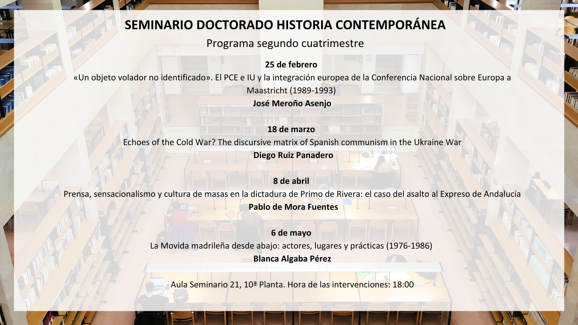 Programa del Seminario del programa de Doctorado: segundo cuatrimestre 24-25